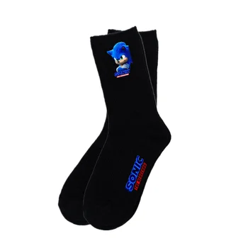 2 чифта чорапи с участието на Sonic на таралеж от аниме, спортни чорапи, летни абсорбиращи потта, удобни тънки дишащи спортни чорапи