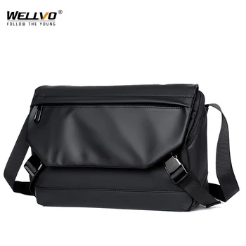2021 Мъжки однотонная чанта-месинджър, спортна водоустойчива модни градинска чанта през рамо за мъже, бизнес мъжки чанти на рамо X218C