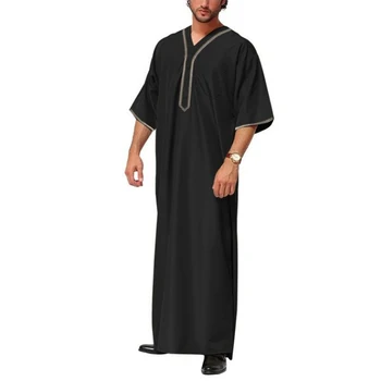 2022 Нови мюсюлмански халати Близкия Изток, Arab, Дубай, Малайзия, мъжки свободна риза с копчета, ислямска дрехи, Ropa Islamica Hombre