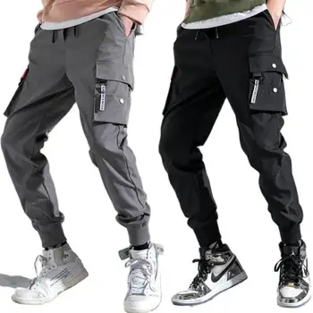2024 Мъжки панталони за джогинг големи размери за пролет/лято, стилен тънък ежедневни работно облекло, панталони-карго, тънки дизайнерски мъжки панталони за джогинг