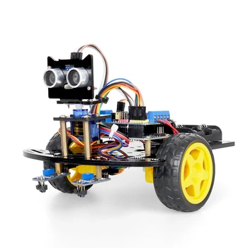 2WD стартов робот Автомобилни комплекти за проекта за програмиране на Arduino Пълния електронен комплект за начинаещи Smart Car за обучение на STEM + код