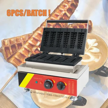6 Броя Търговски Мини-Вафельница Lolly Waffle Maker във формата На Коледно Машина за приготвяне на Вафельного Торта във формата На Бор Машина за готвене на Вафли