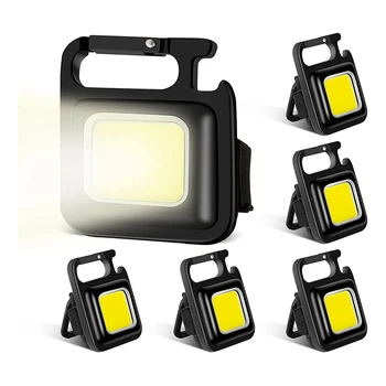 6 опаковки малки прожектора на КОЧАН, на ярък акумулаторна ключодържател, мини-фенерче, джобен фенер на 500 лумена