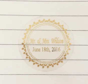 90 бр 3 см етикети за сватбени декорации персонализируют потребителски водоустойчив покани пликове със златни прозрачни печати