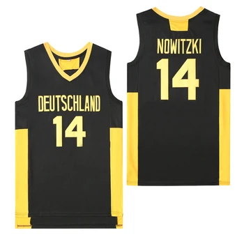 Bg Баскетболни потници Deutschland 14, джърси Новицки, евтини висококачествени спортни тениски за активен отдих, за шиене, бродерия, черен, новост 2023 година