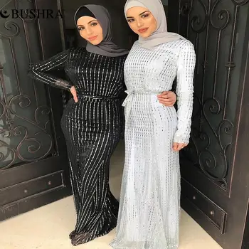 BUSHRA 2022 Новост в Близкия Изток арабски мюсюлмански рокля вечерна рокля рокличка с пайети в Близкия Изток