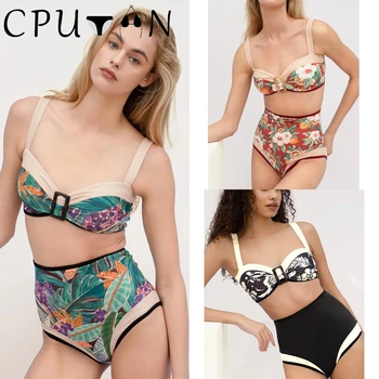 CPUTAN 2023, Ново секси бикини с принтом, бански повдигащ, женски летен комплект бикини, бразилски бикини, плажно облекло, бански костюм