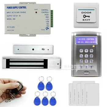 DIYSECUR Дистанционно Управление 280 кг 600 паунда Комплект Електрически Магнитна Система за Заключване на вратите, Контрол на достъп, RFID 125 khz ID card Система за Сигурност