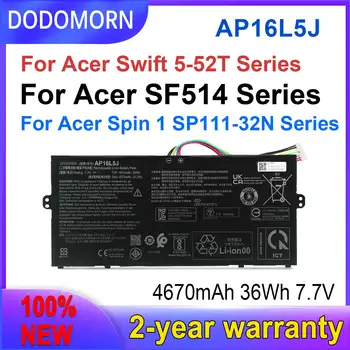 DODOMORN Нова Батерия AP16L5J за Acer Aspire Swift 5 SF514-52T Spin 1 SP111-32N 2ICP4/91/91 36Wh Бърза доставка