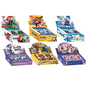 Genshin Impact Collection Cards Box Подарочное издание Рядка кутия с пет-звезден герой от аниме Настолни Игри, играчки Carte