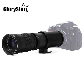 Glory Star 420-800 мм F/8,3-16 Супертелеобъектив с Ръчно Мащабиране за цифров огледално-рефлексен фотоапарат, Canon, Nikon, Sony, Pentax