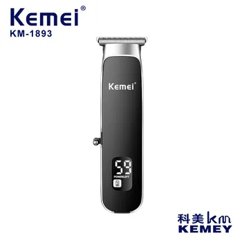 Kemei 2023 мъжки тример за подстригване на коса, електрическа машина за рязане, led дисплей, нови професионални акумулаторни метални белезници KM-1893