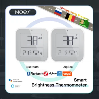 MOES Smart ZigBee, Bluetooth мрежест термометър яркост Сензор за околната светлина и влажност на Hristo Smart App Control