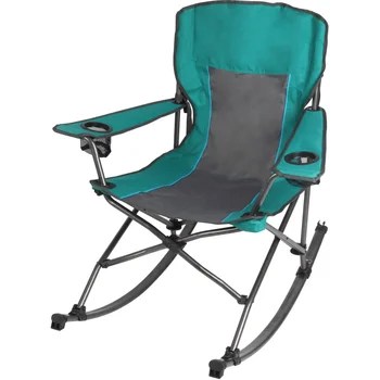 Ozark Trail Складное удобен люлеещ се стол за къмпинг, зелено, капацитет 300 £ за възрастни