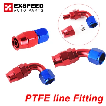 PTEF AN6 8 10 директен 45 90 градуса за многократна употреба отточна тръба на шарнирна връзка фитинг за шланг от PTFE