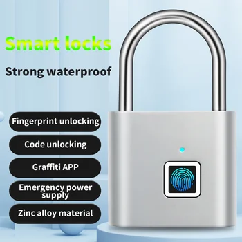 Sasha умен заключване с пръстови отпечатъци, USB, акумулаторна батерия система за заключване на вратите биометричен пръстов отпечатък на палеца на брави от сплав с приложение Smart Life Отключване