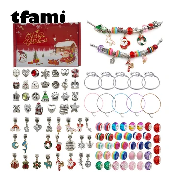 TFAMI нов Коледен гривна от мъниста, бижута от мъниста, подаръчни кутии, пълен комплект за направата на гривни, Коледни играчки за момичета, подаръци