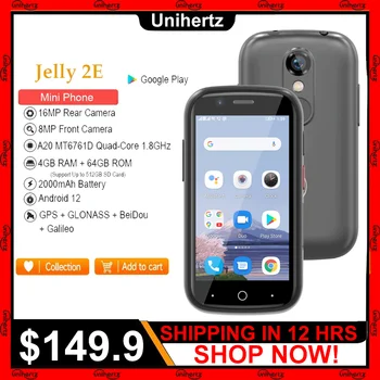 Unihertz Jelly 2Д мини-Android смартфон 12 Отключени 4 GB 64 GB Мобилен телефон 2000 mah 16 Mp 4G IR-Дистанционно Управление на Мобилни телефони