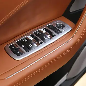 Авто ABS, матиран, изработени от въглеродни влакна, бутон за повдигане на крилото на прозореца, рамка, тампон за Maserati Леванте 2016 2017 2018