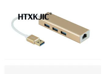Високоскоростна 3 Порта USB 3.0 Хъб 10/100/1000 Mbit/s ДО RJ-45 Gigabit Ethernet LAN Кабелен Мрежов Адаптер Конвертор За Windows на Mac