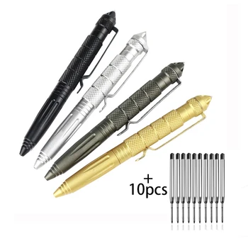 Военната тактическа химикалка Метална военна тактическа дръжка химикалки за офис ученик Авариен прекъсвач стъкло Самостоятелно EDC Supplies
