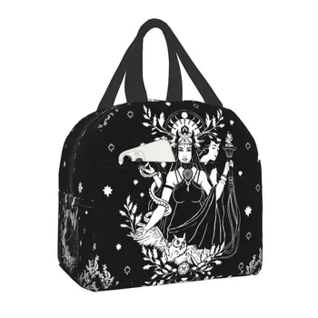 Гекате Тройната Богиня термоизолированная чанта за обяд дамски вещица за Хелоуин Преносим чанта за обяд за деца от Училище кутия за съхранение на продукти