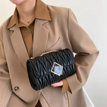 Дамска чанта, дамска мода 2022, чанта на верига с бродерия бод, дамски чанти-незабавни посланици, кожени чанти, вечерни портфейли