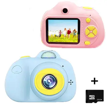 Детска цветна камера за деца 1080p видео-фото камера играчка с 32 GB карта E65D