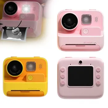 Детски цифров фотоапарат миг печат, играчки, 48-мегапикселова предна задна камера с двойна леща 1080P, помещение незабавен запис на видео, електронни играчки, подаръци