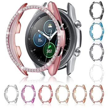 Диамантен калъф за Samsung Galaxy Watch 5/5 pro/4 44 мм 40 мм, Универсална Защитна Броня за PC Galaxy watch4 classic 42 мм и 46 мм, Калъф