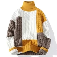 Есен и зима, нов стил, плътни, топли пуловери, мъжки модерен случайни свободен удобен пуловер с високо качество в голям размер