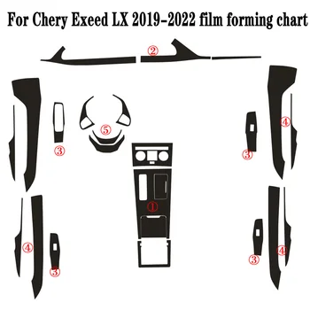 За Chery Exeed LX 2019-2022 Вътрешна Централна контролен Панел Врата копчето 5D Стикери От карбон, Стикери За Стайлинг на Автомобили, Аксесоари
