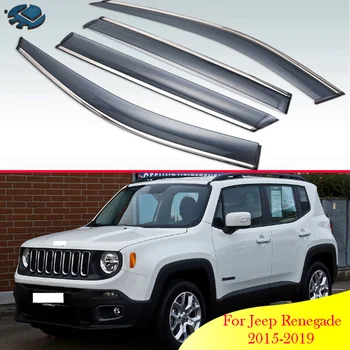 За Jeep Renegade 2015-2019 автоаксесоари Пластмасов Външен Козирка Вентилационни Завеси на Прозореца Защита От Слънце И Дъжд Дефлектор 4 бр.