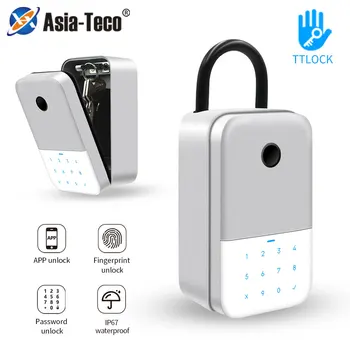 Изискан Дизайн на Кутия за ключове от Смарт-Хранилище на Пръстови Отпечатъци Секретен Ключ, Сейф TTlock Bluetooth Приложение към Wi-Fi Отключване на Монтираните на замъка Водоустойчив