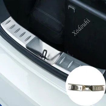 Интериорът задната броня на автомобила Защитава праг от неръждаема стомана, накладку на педала за багажник за Nissan Leaf 2017 2018 2019 2020