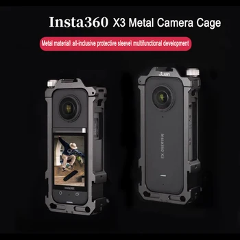 Клетка за фотоапарат Метална Расширительная Рамка Калъф За Insta360 X3 Пръстен за домакинството е заек Клетки Защитен Корпус за Аксесоари за камери Insta360 X3