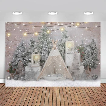 Коледно дърво Снимка фон за къмпинг С Коледа, детски портрет снимки, фонове за домашен интериор, фотографско студио