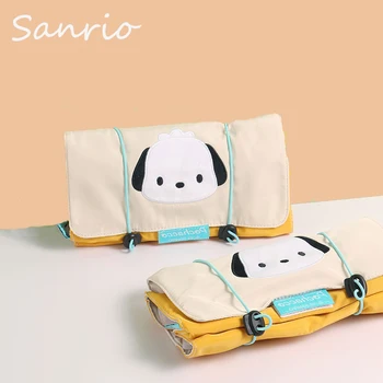 Косметичка Sanrio Kuromi Pachacco Cinnamoroll Kawaii за момичета, преносима мультяшная чанта за съхранение с голям капацитет, пътна чанта за стоки от първа необходимост