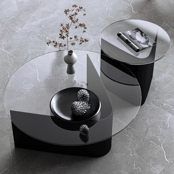 Луксозни масички в скандинавски стил, кръгли дизайнерски ниски холни маси, стъклена малка прозрачна мебели за дома Kaffee Tische
