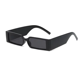 Модни слънчеви очила в правоъгълна рамка, 2021, в стил хип-хоп, реколта дизайнерски очила на едро, черни нюанси, очила клас апартамент за мъже и жени UV400