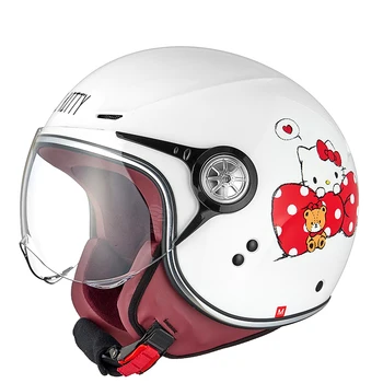 Мотоциклет шлем на Hello Kitty с хубав модел от картун за момичета и момчета, електрически велосипеди полушлем Four Seasons, универсален подарък за рожден ден