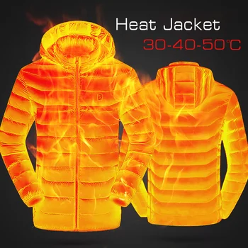 Мъжки зимни нови топли флисовые якета с USB-топъл, паркове, умен термостат, водоустойчив яке с подгряване, дрехи