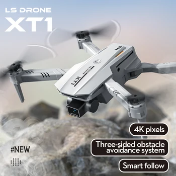Нов мини-дрон XT1 с професионална камера за 4K HD, Wi-Fi, автоматично тристранно предотвратяване на пречките, сгъваема квадрокоптер, играчки за радиоуправляеми хеликоптери