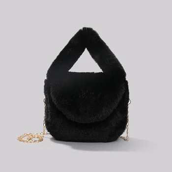 Нова плюшен чанта, дамска луксозна модерна чанта през рамо от изкуствена кожа, класическа малка квадратна чанта, дизайнерски кожен чанта