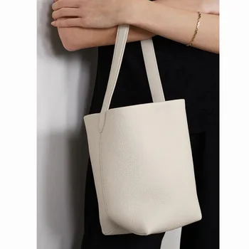 Нова чанта-кофа с малък централен слой от телешка кожа, чанта-тоут ins, женствена чанта