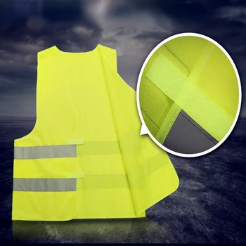 Отразяваща жилетка с висока видимост, флуоресцентно защитно облекло за улицата, жилетка, защитна жилетка, вентилирани жилетка