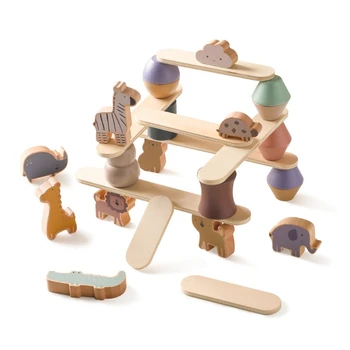 Развитие на играчка за подреждане на дървен блок модул за Обучение подпори Подарък за дете Директен доставка