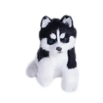 Реалистична играчка-симулатор на кучето Хъски, реалистичен puppy кучета, мека играчка ръчна изработка, куче-компаньон P5d1