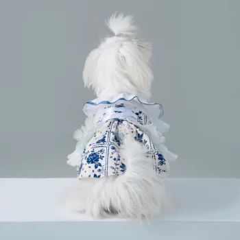 Ретро дрехи за кучета с флорални принтом, класически модерен куклен яка, празнична рокля на принцеса за малки до средни кучета йоркшир кученца