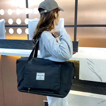 Сгъваема чанта, универсални чанти за багаж, женствена чанта за съхранение на фитнес, йога, водоустойчива спортна чанта на едно рамо 2023